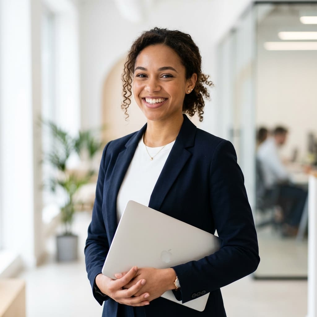 Smiling student/professional candidate